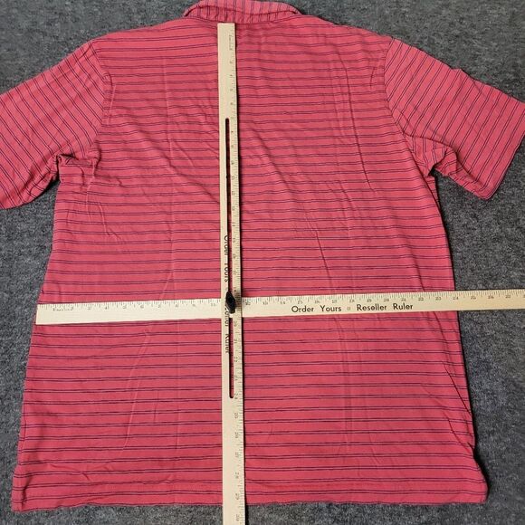 Peter Millar Crown Comfort Men's Golf Polo Shirt XL Red Blue Striped Club Logo A - Picture 8 of 13